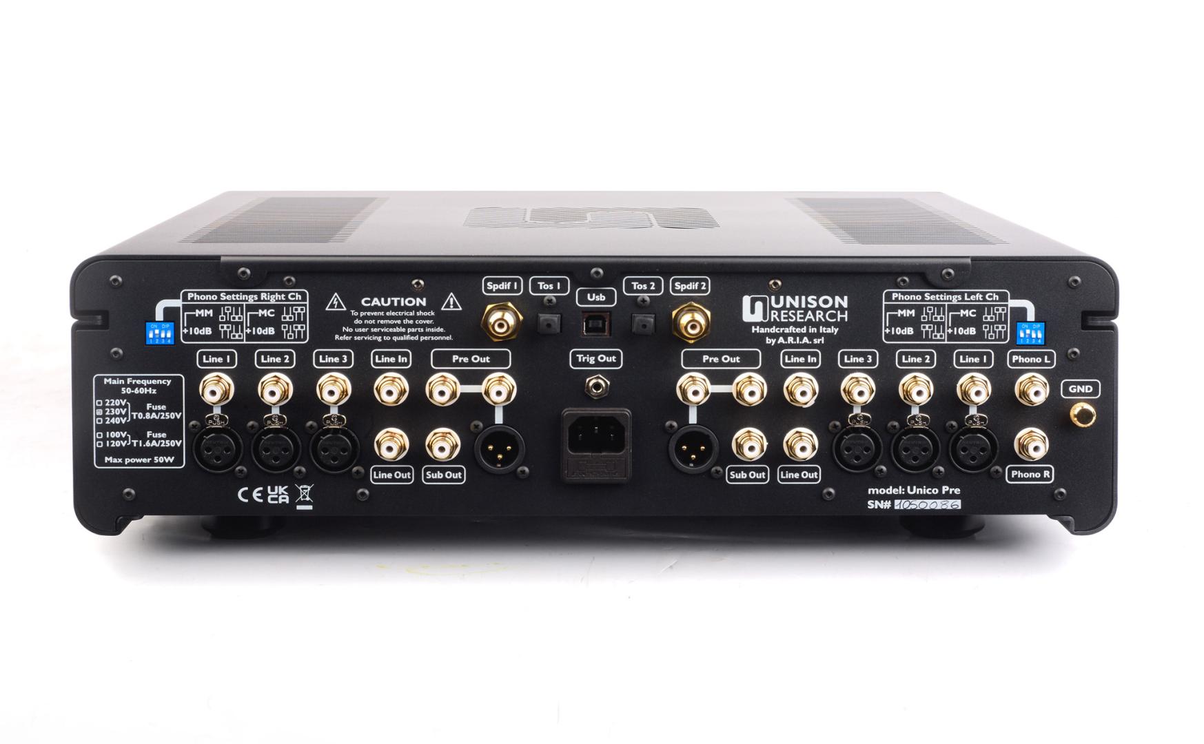 Vor-/Endstufenkombi Unison Research Unico PRE v2 / DM v2 im Test, Bild 